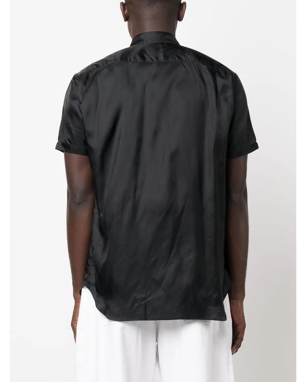 Comme des Garçons Black Satin-Finish Short-Sleeve Shirt for men