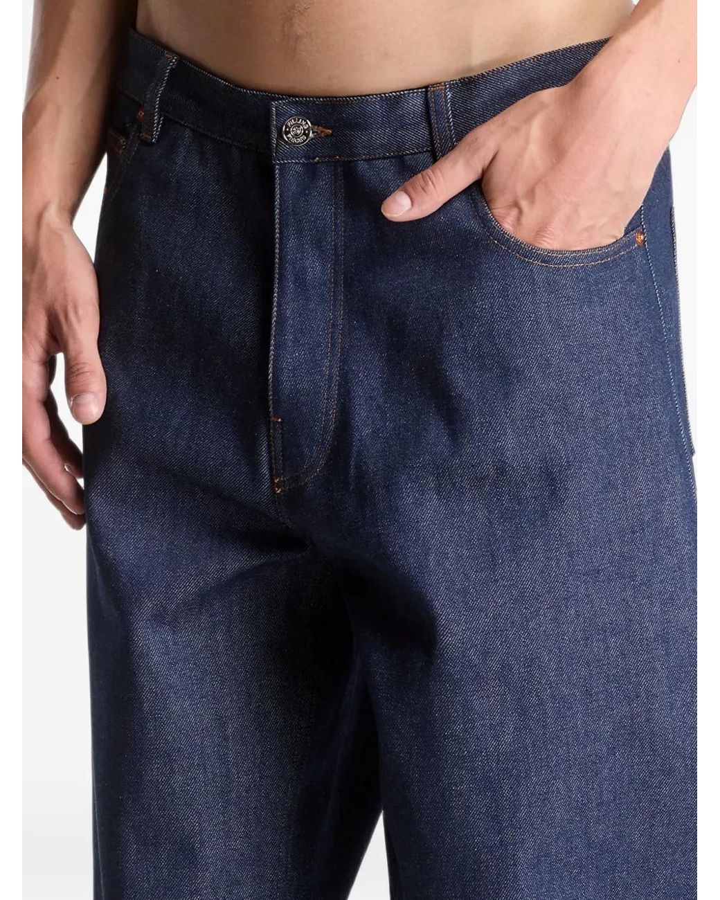 Filling Pieces Blue Raw-Denim Straight-Leg Jeans for men
