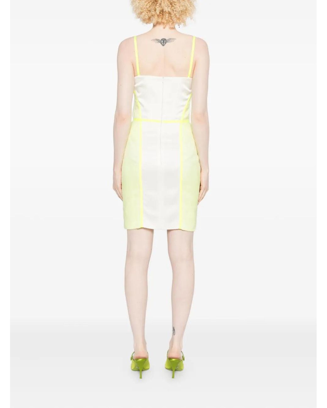 Gemy Maalouf Yellow Panelled Mini Dress