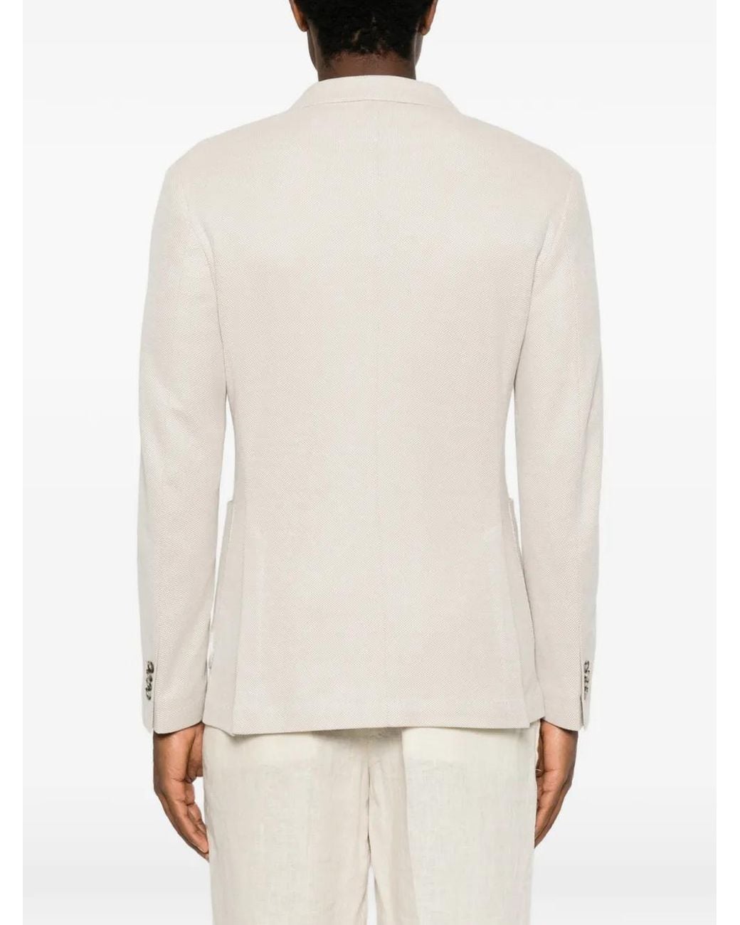 Manuel Ritz White Single-Breasted Notch-Lapel Blazer for men
