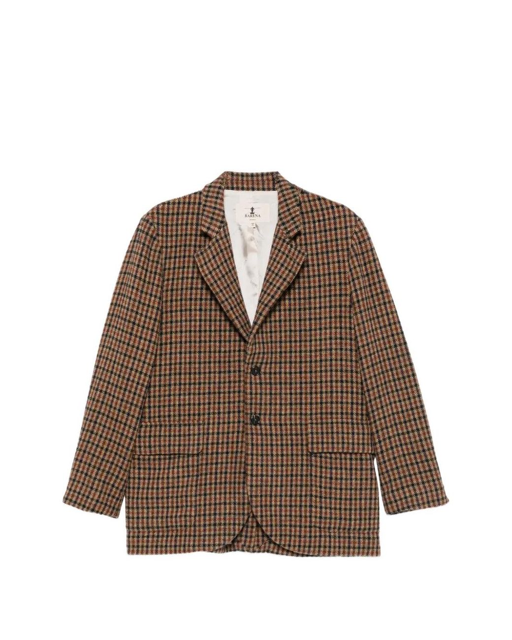 Barena Brown Checked Wool Jacket