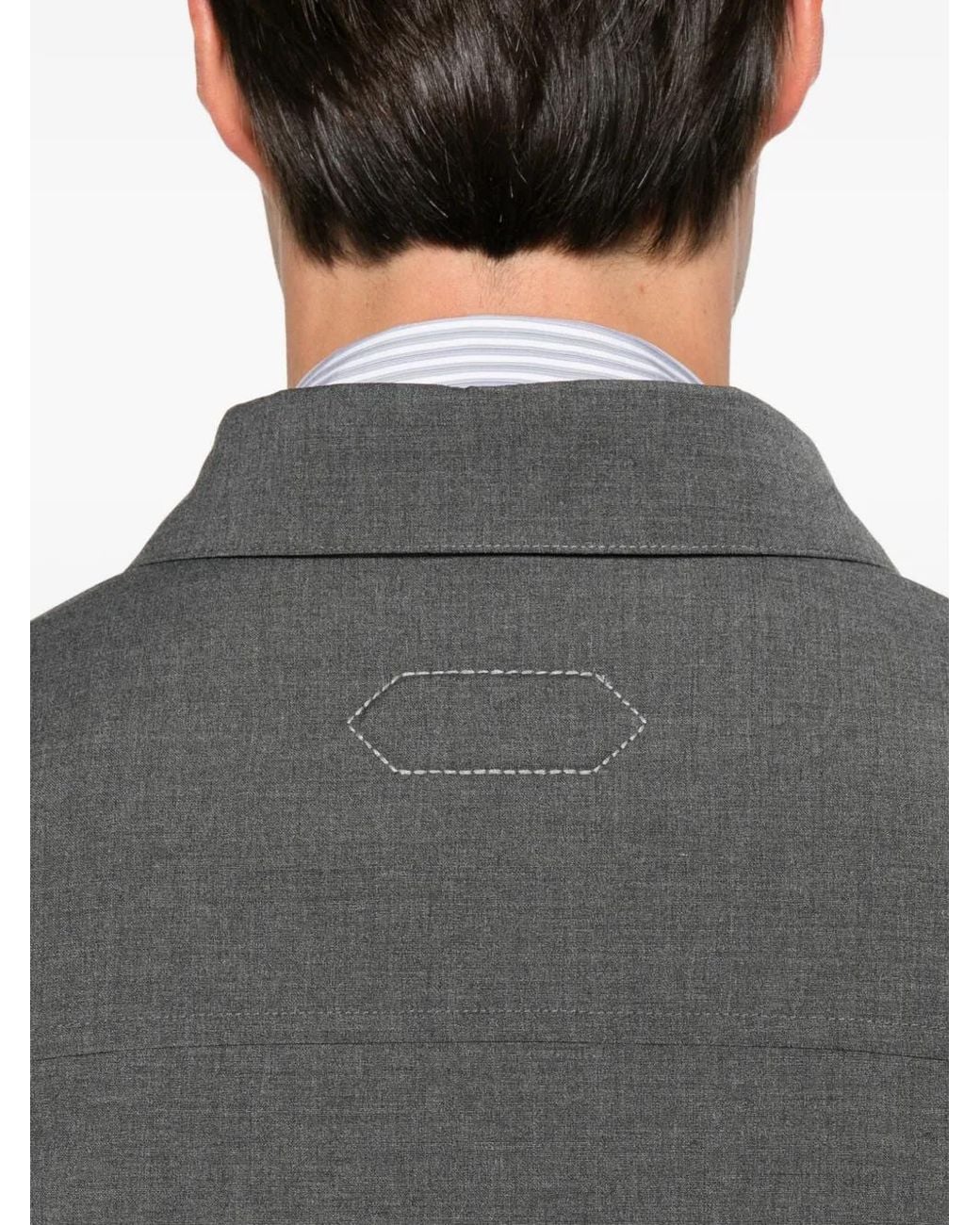 NEW YORK RESIDENT Gray Columbus Flap-Pocket Shirt Jacket for men