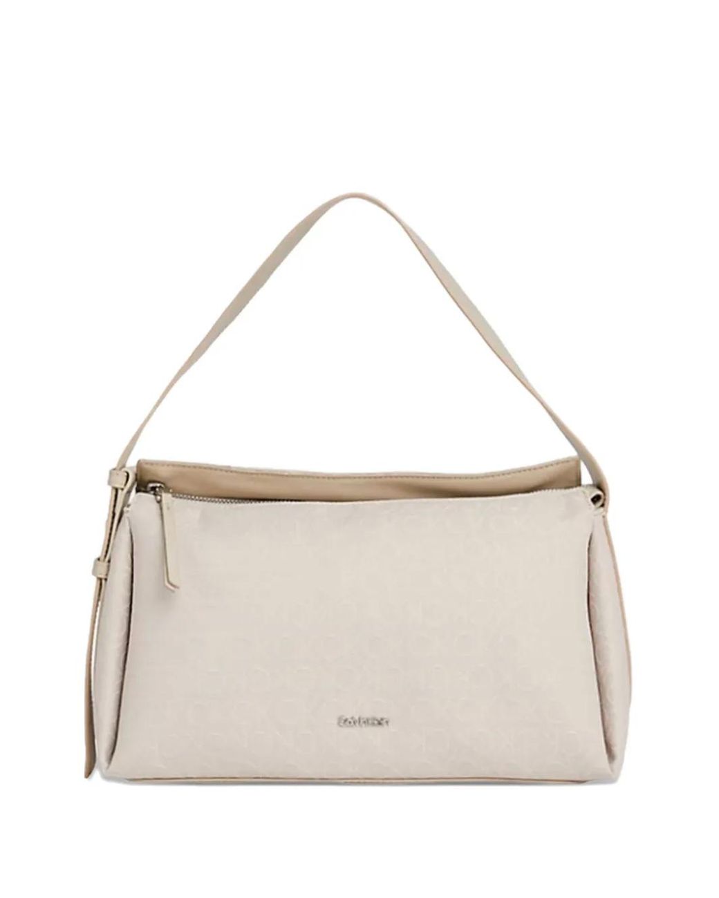 Calvin Klein Natural Logo-Plaque Tote Bag