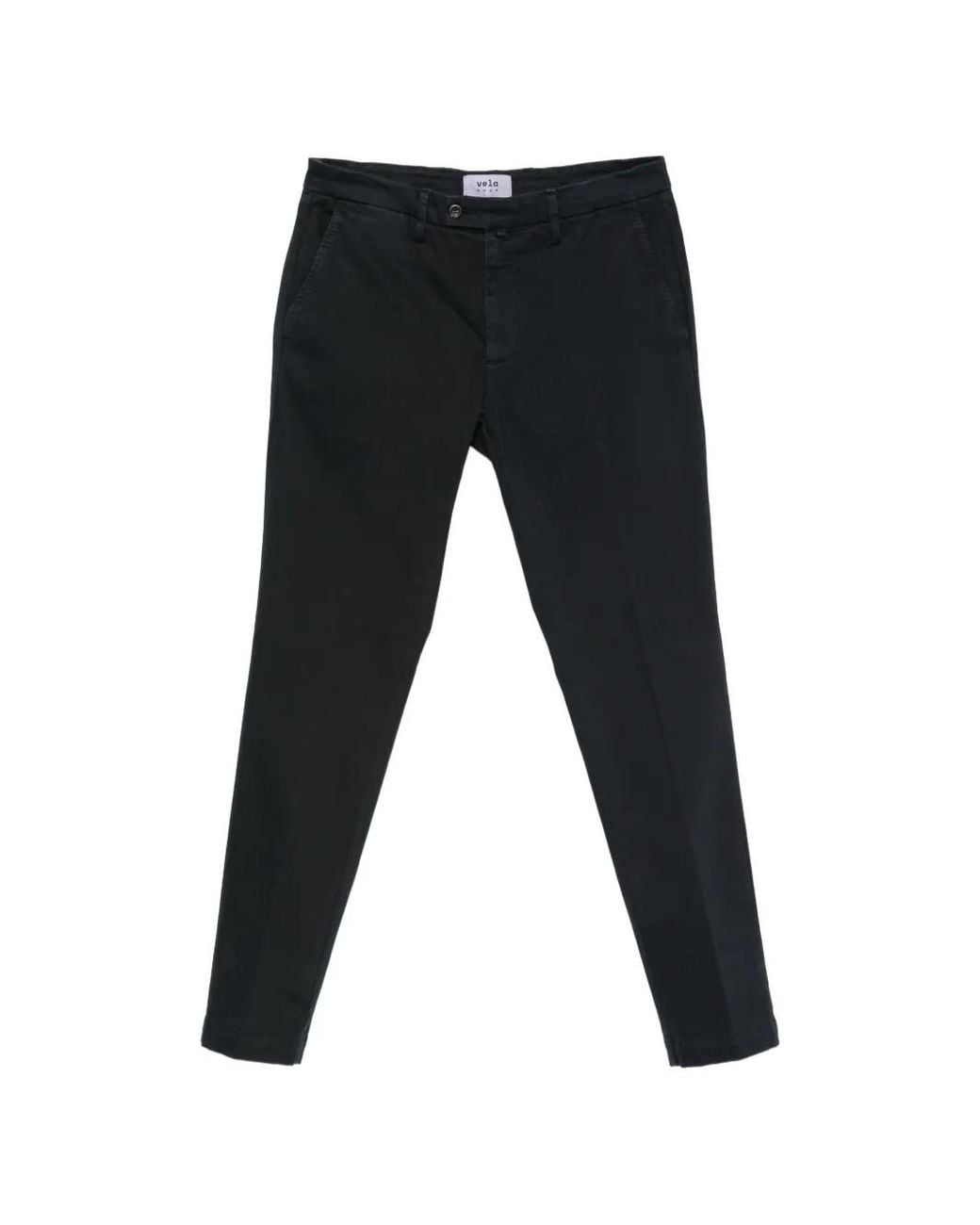VELA SHOP Black Straight-Leg Tailored Trousers for men
