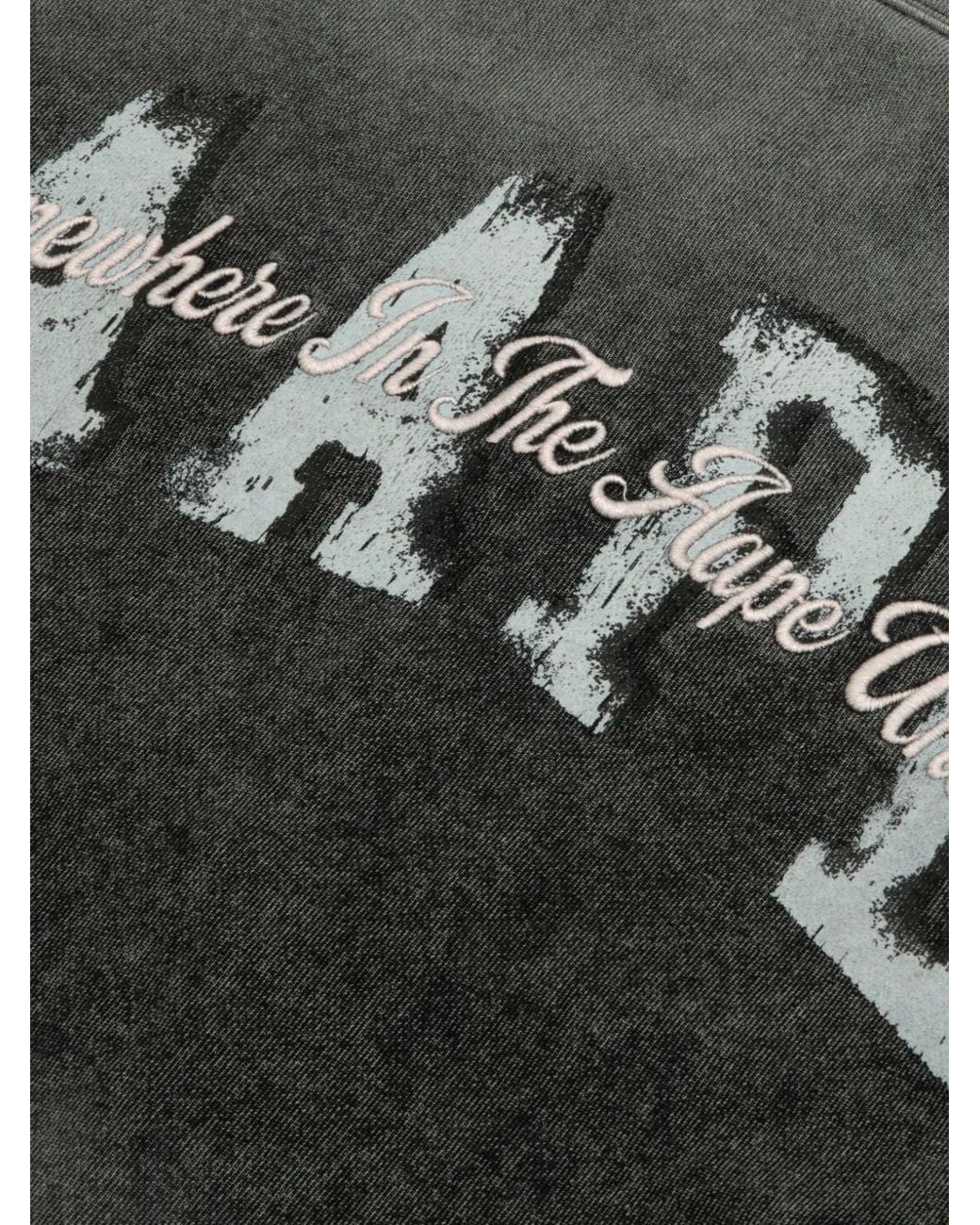 Aape By A Bathing Ape Black Patch Button Bomber Jacket