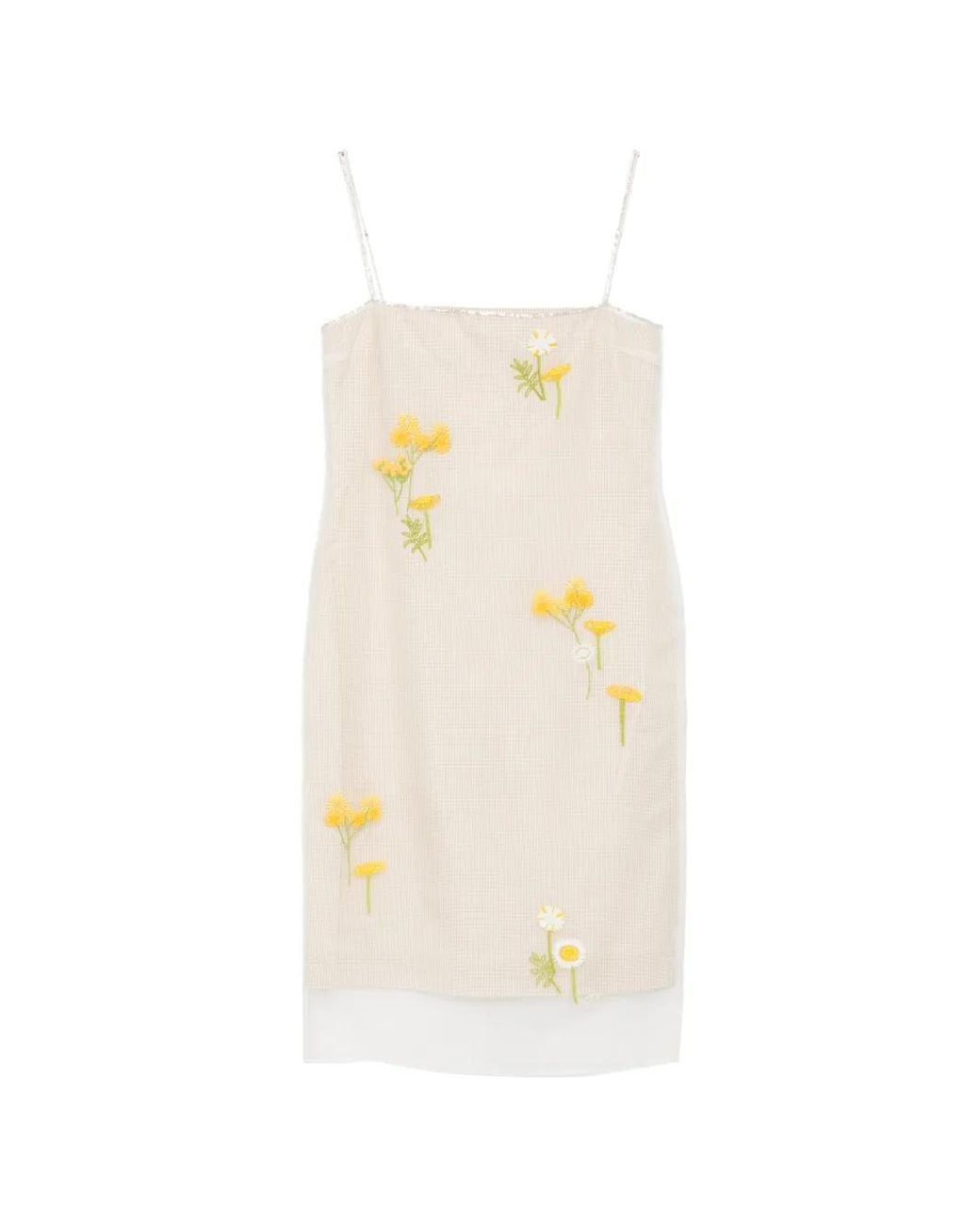 BERNADETTE White Rachel Floral-Embroidered Midi Dress