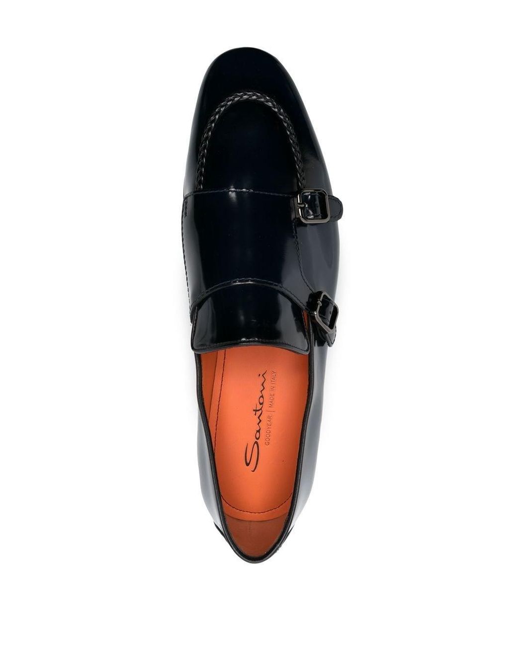 Santoni Double-buckle Contrast-trim Loafers in Blue for Men | Lyst