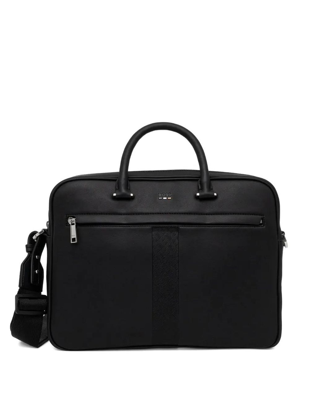 BOSS Textured Laptop Bag in Black for Men | Lyst