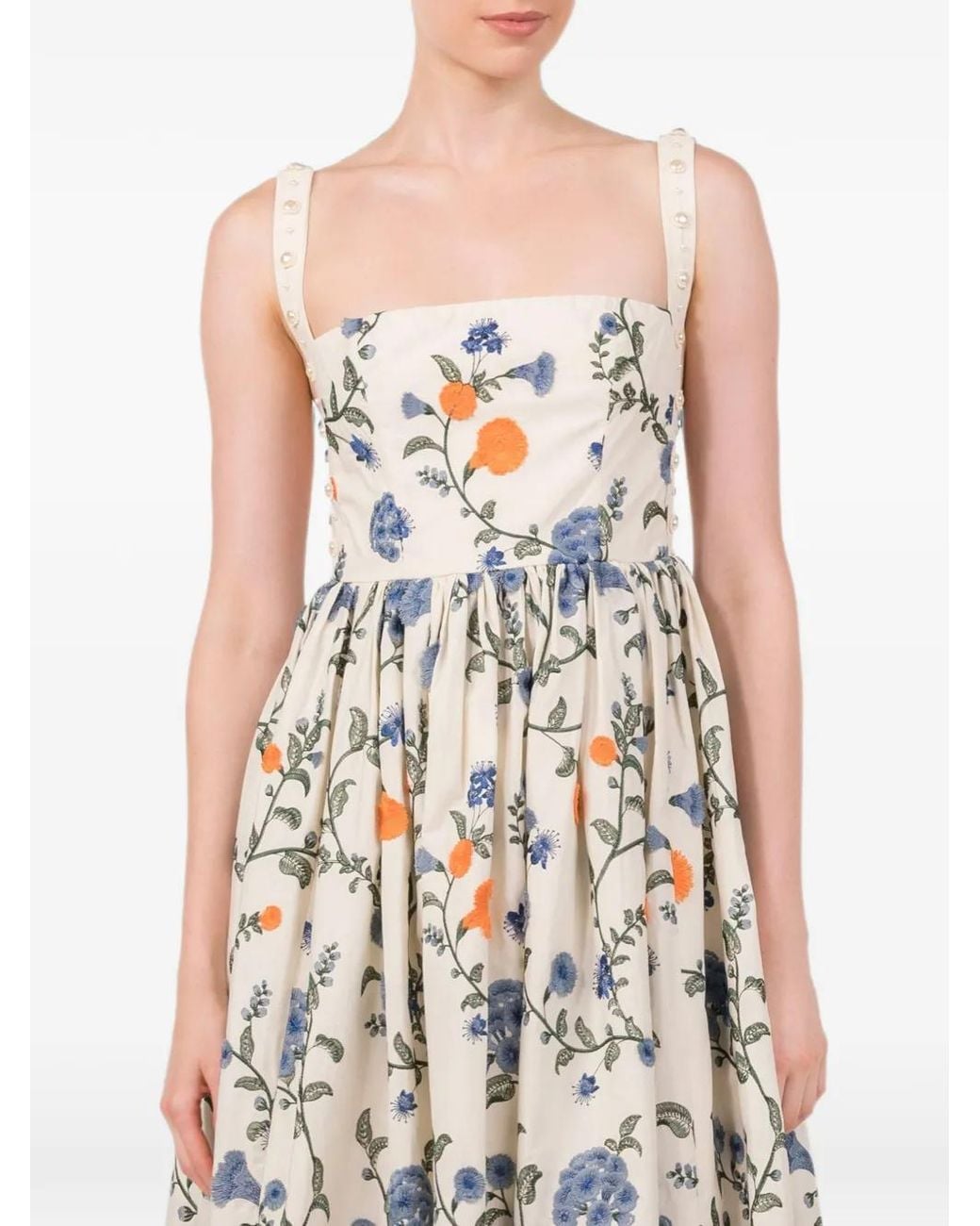 Agua Bendita White Mielero Brisa Midi Dress