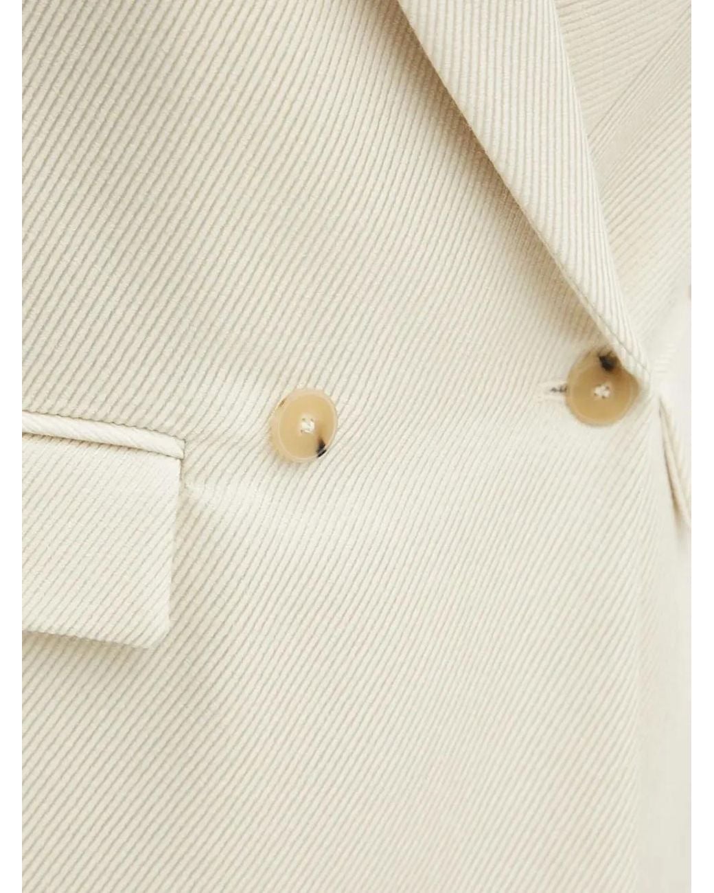 Forte_forte Natural Double-Breasted Twill Blazer