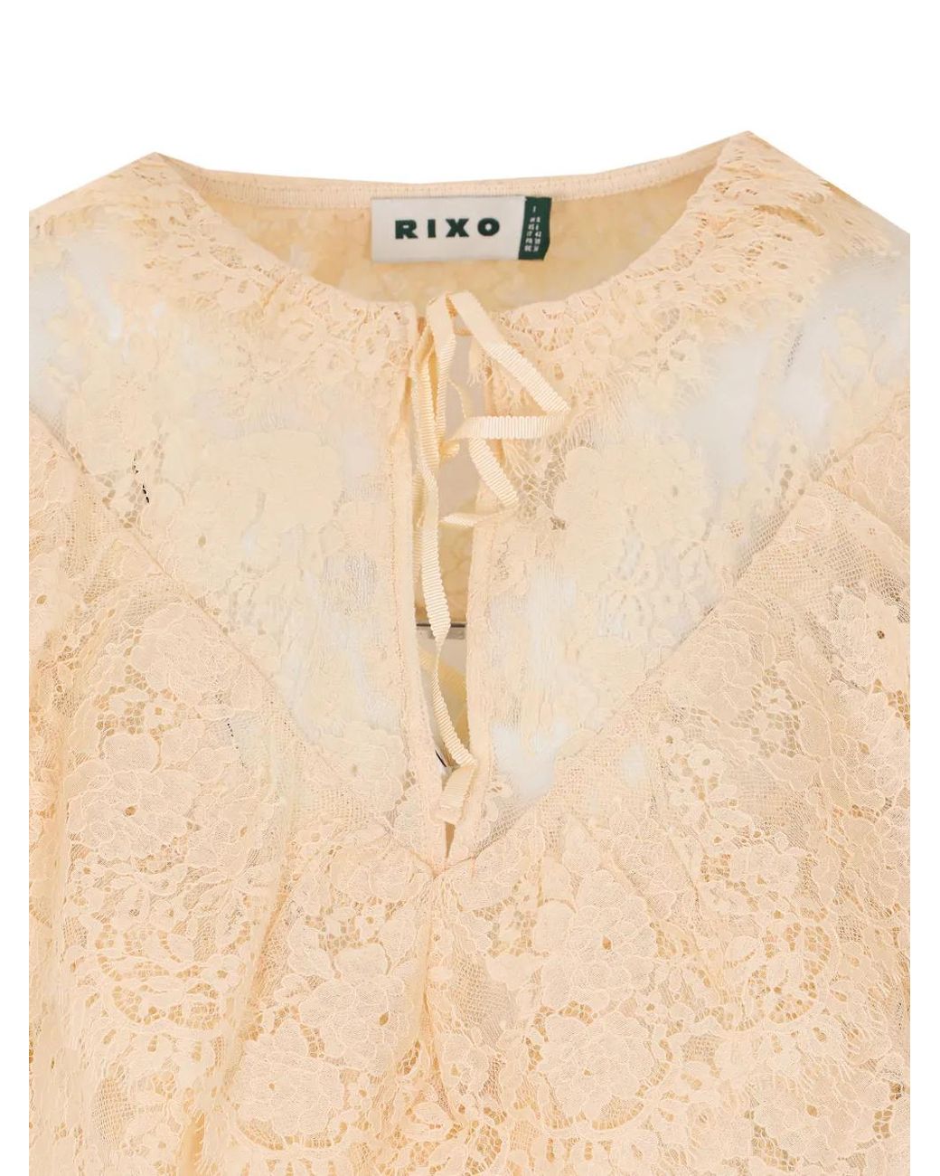 Rixo Natural Lace Ruffled Blouse