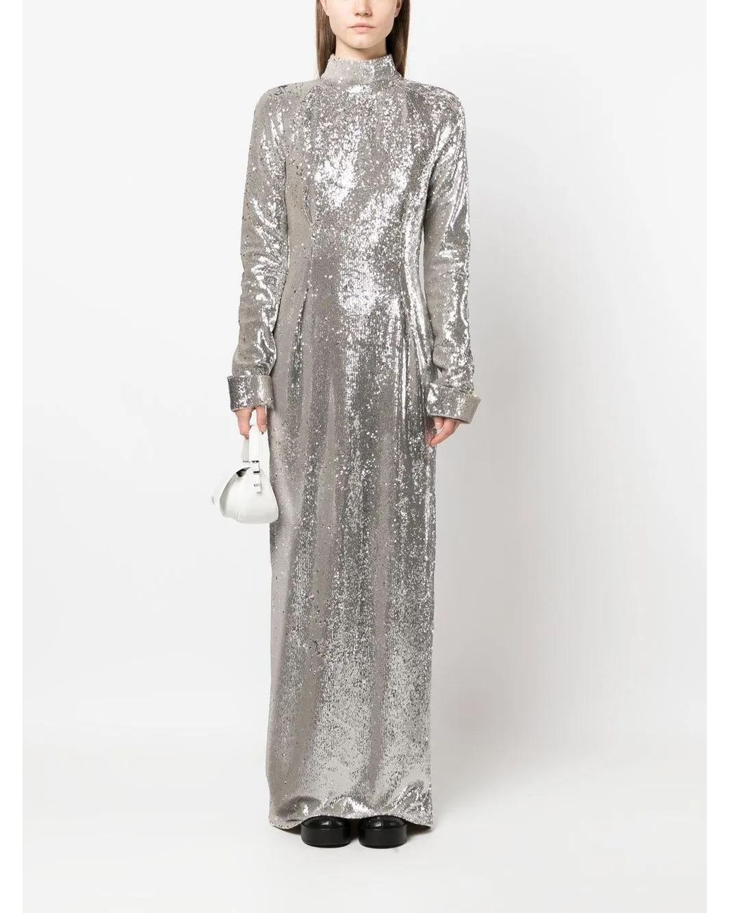 Givenchy Gray Open-Back Sequin Gown