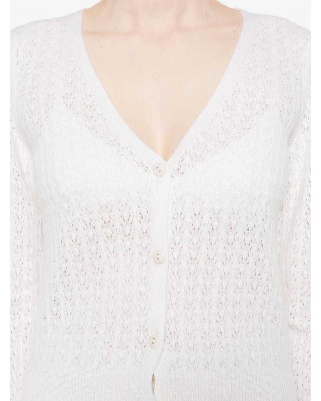 Barrie White Cashmere Cardigan