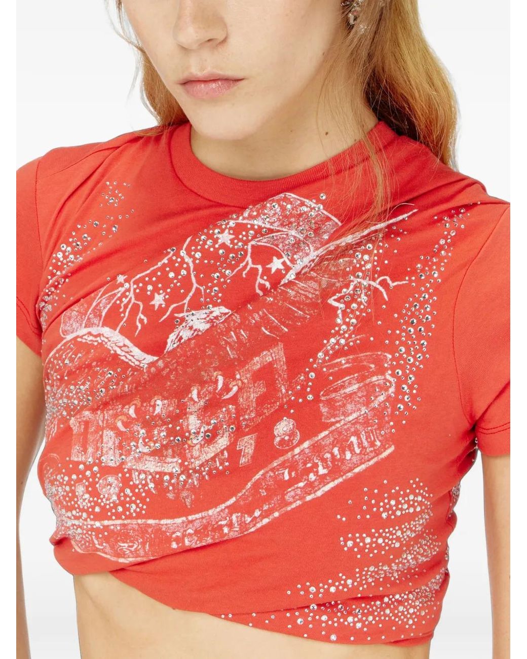 DIESEL Red Rucked-Up T-Shirt