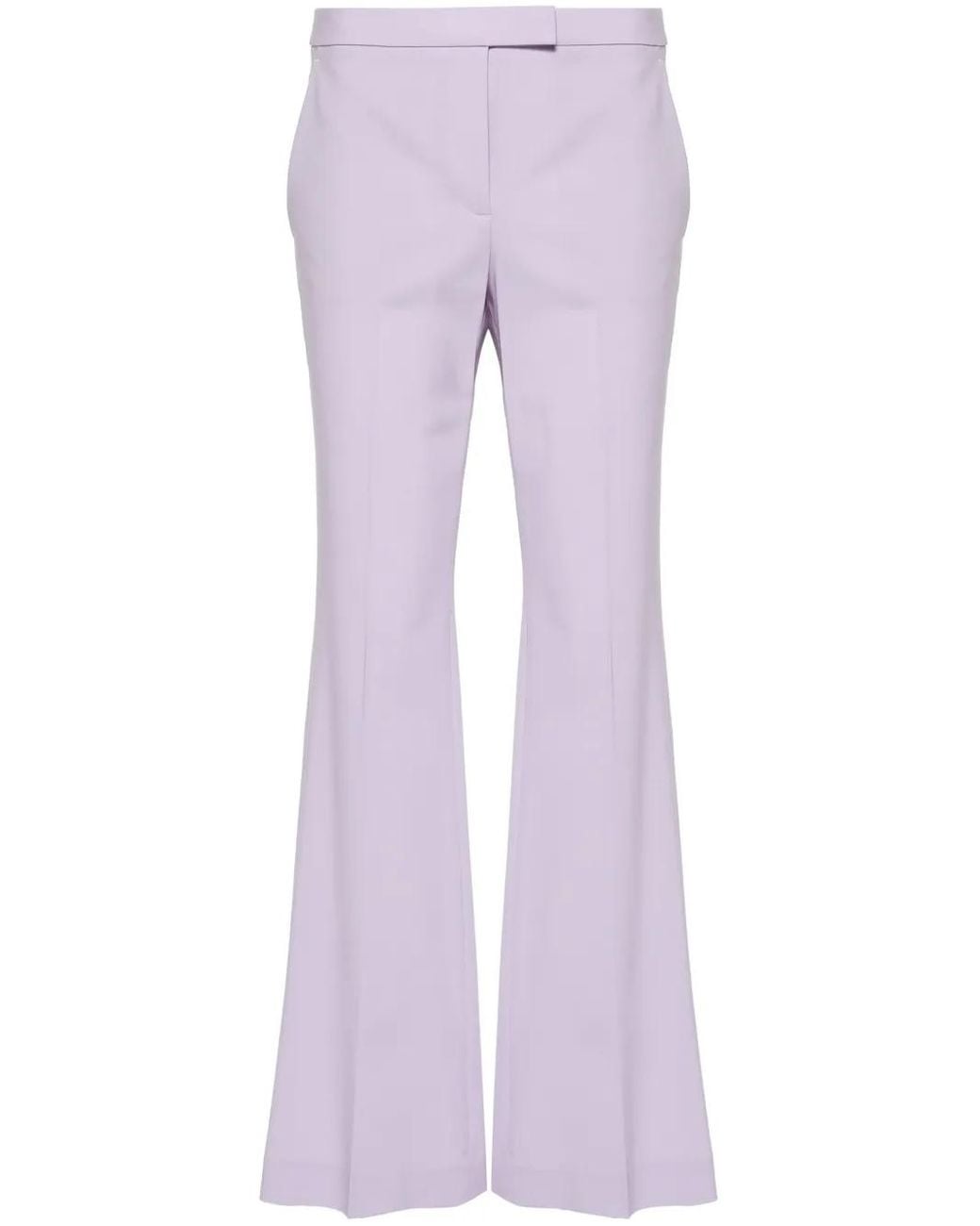 Theory Purple Demitria Low-Rise Flared Trousers