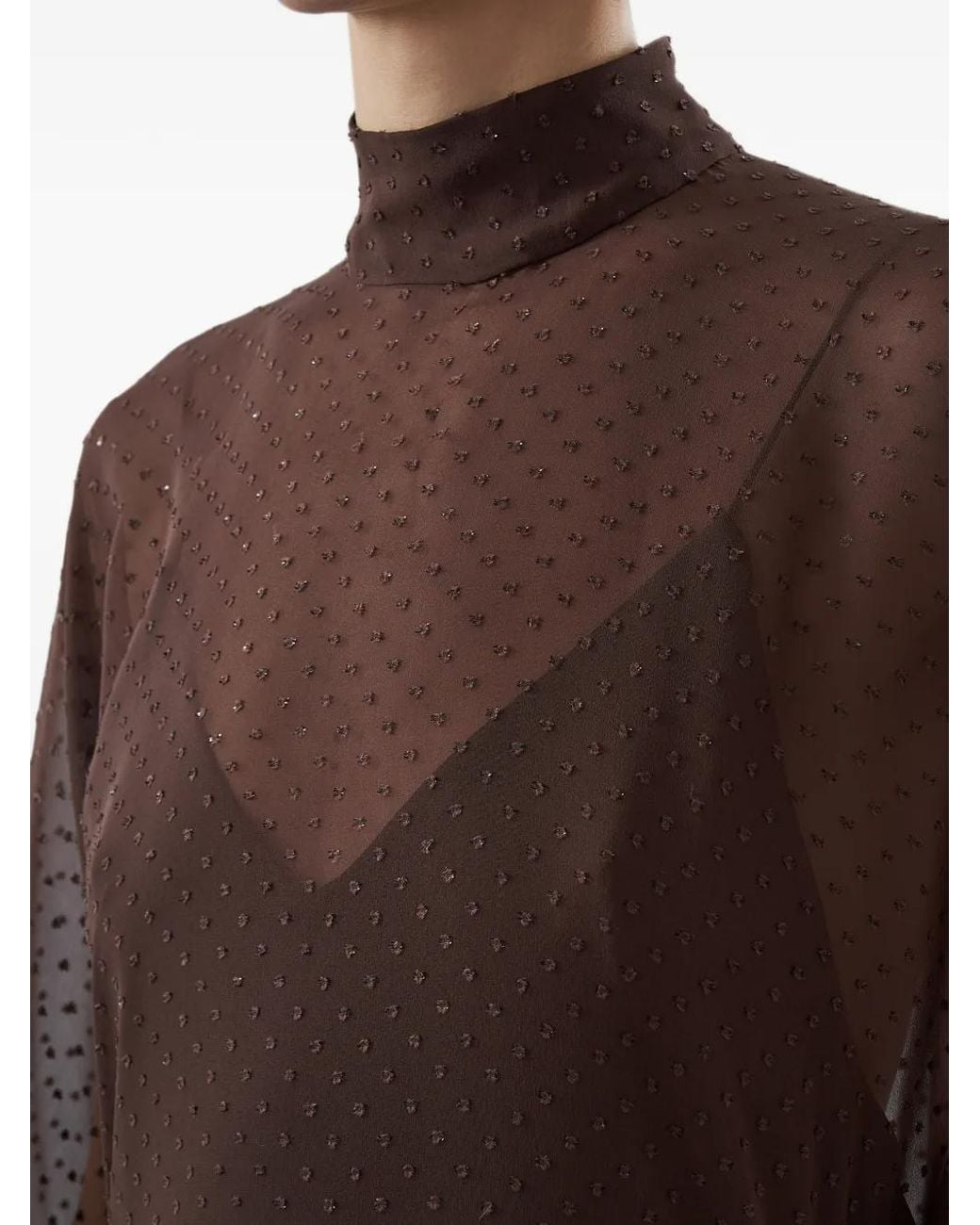 ‎Taller Marmo Brown Muscat Fil-Coupé Kaftan Maxi Dress