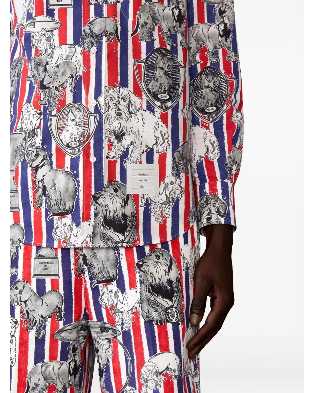 Thom Browne Red Chemise Hector Toile En Popeline for men