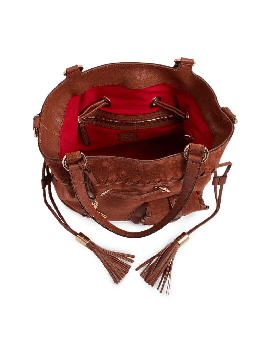 Lancel Brown Medium Premier Flirt Whipstitched Bucket Bag