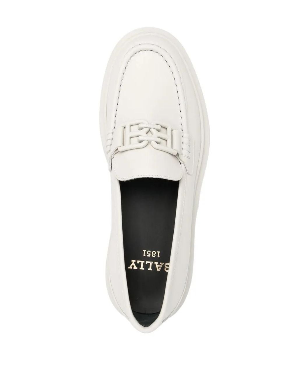 Bally White Tonal Logo-Plaque Loafers