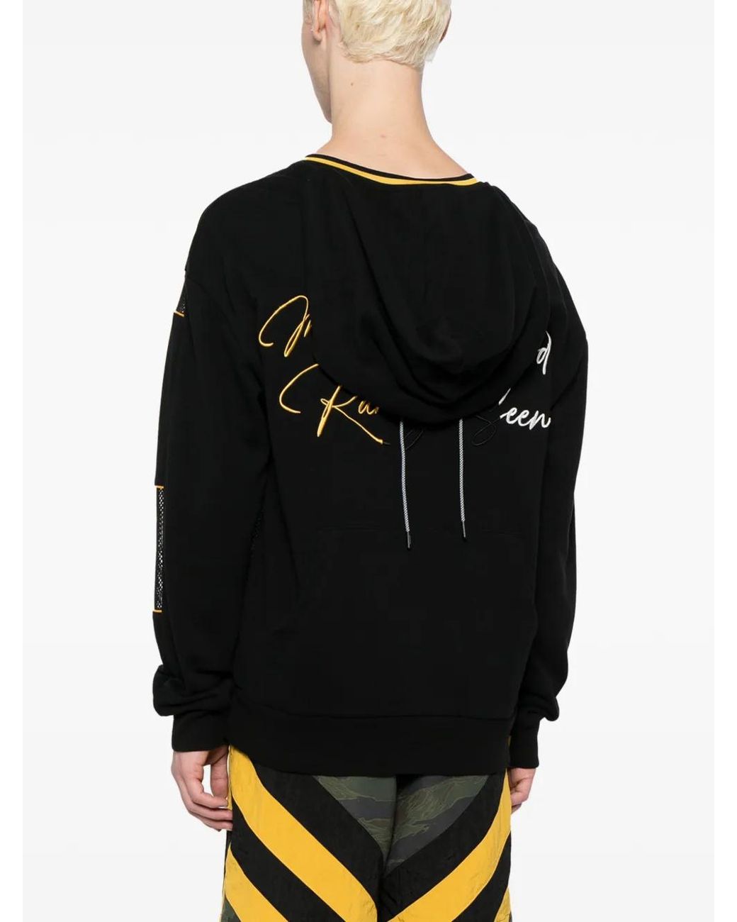 Mostly Heard Rarely Seen Black Logo-Embroidered Hybrid Sweatshirt for men