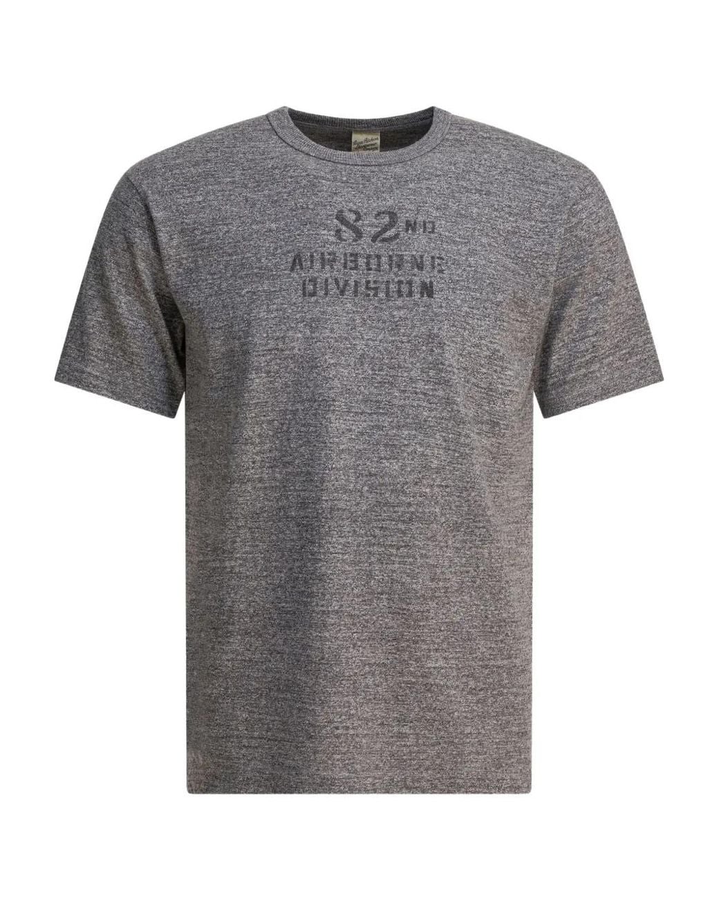 Buzz Rickson's Gray Printed Crew-Neck T-Shirt for men