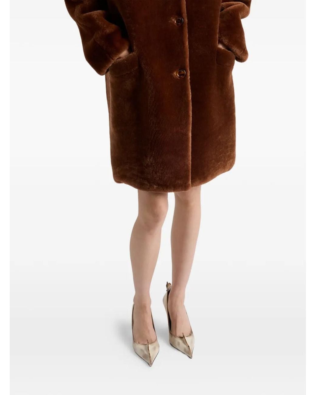 Prada Brown Shearling Coat