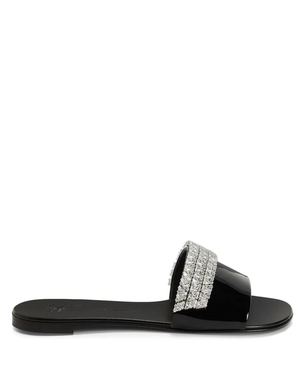 Giuseppe Zanotti Black Tesy Rhinestone-Embellished Sandals