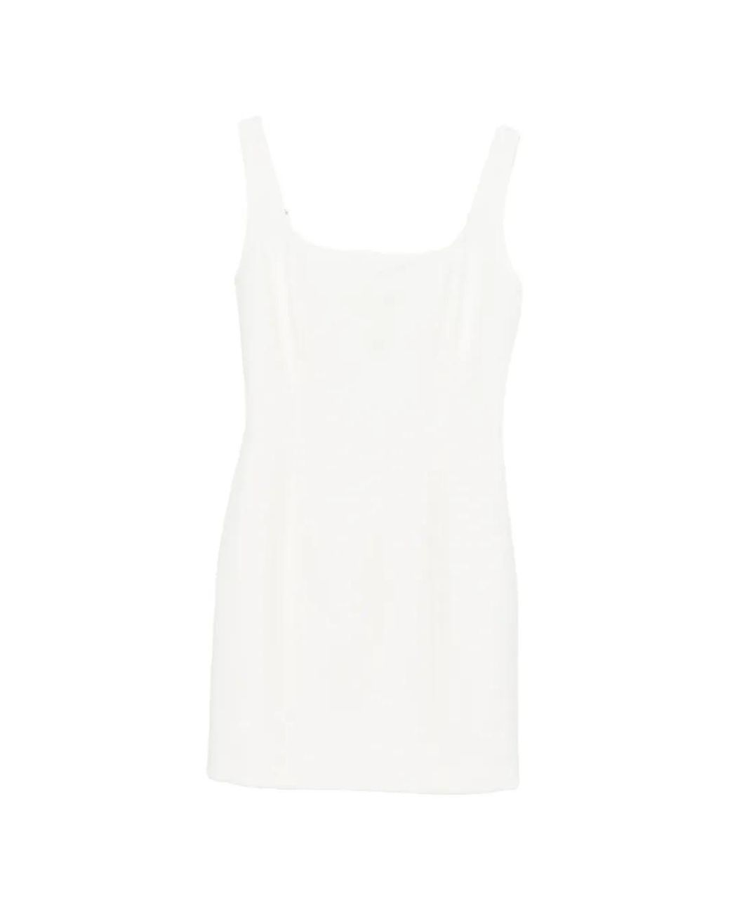 Liu Jo White Short Sheath Dress With Buckles