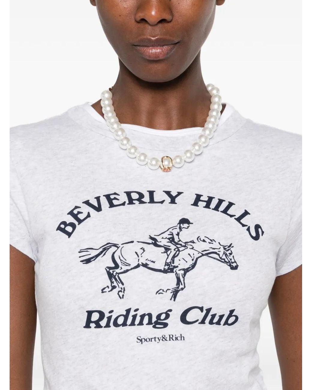 Sporty & Rich White Graphic-Print T-Shirt