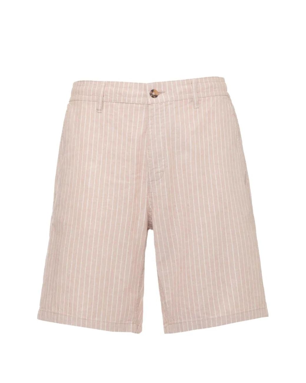 Mc2 Saint Barth White Short À Fines Rayures for men
