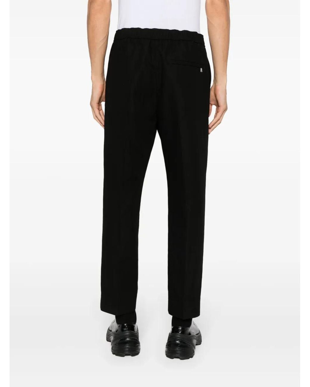 Lanvin Black Mid-Rise Tapered Trousers for men