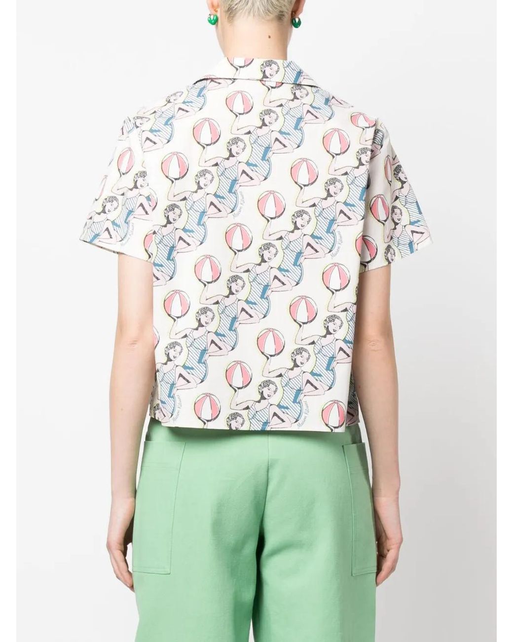 Maison Kitsuné Blouse Met Print in het White