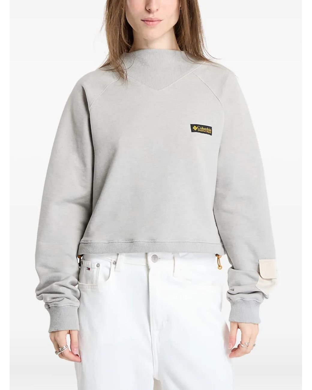 Columbia Gray Sweatshirt Mit Logo-Patch