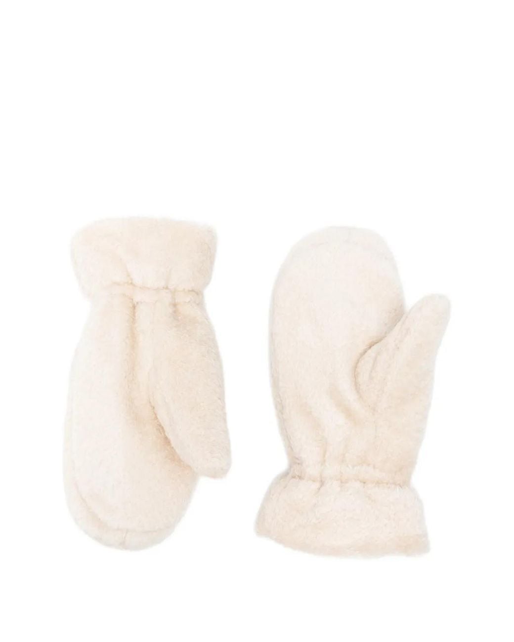 Moncler White Teddy Mittens Gloves