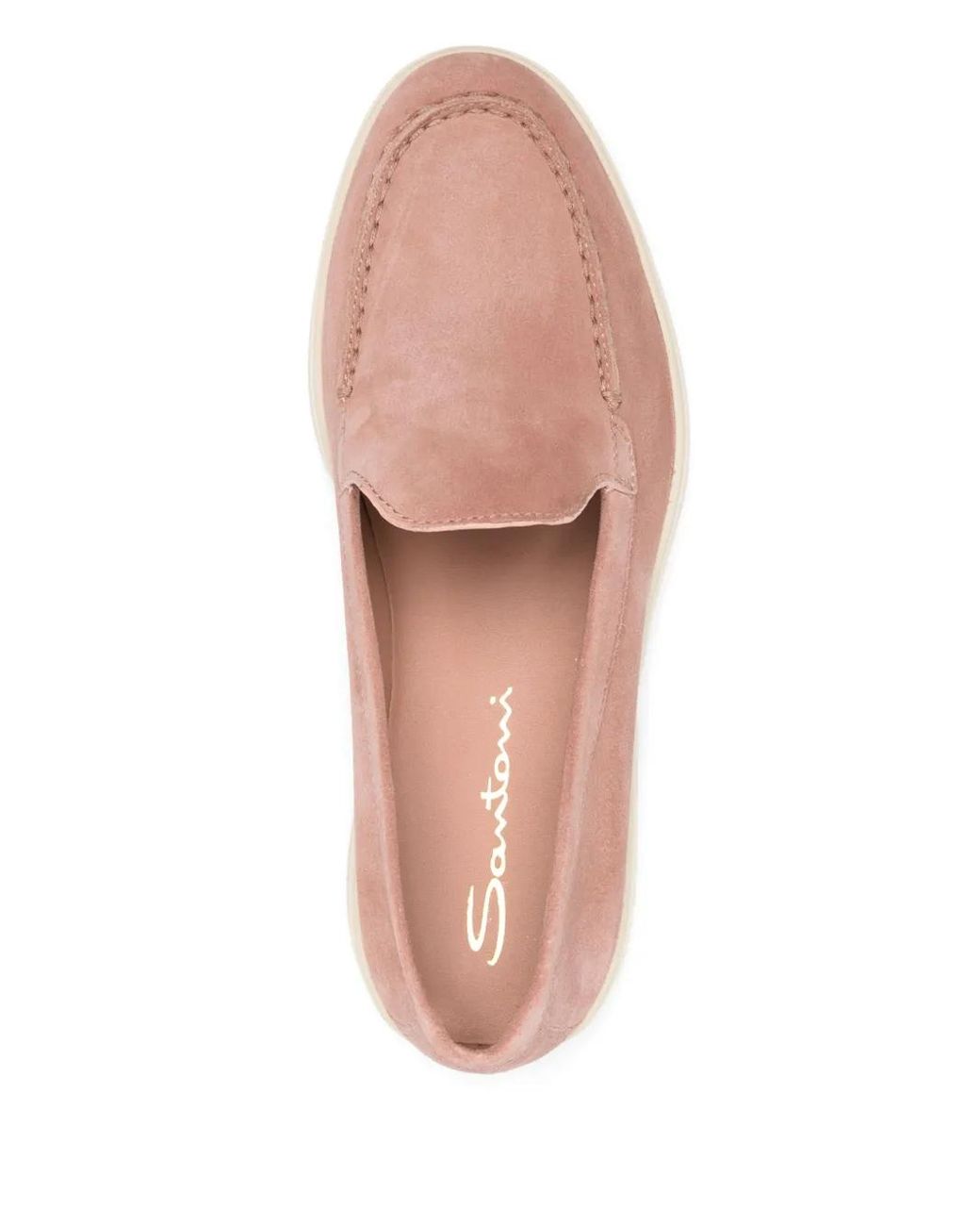 Santoni Pink Suede Loafers
