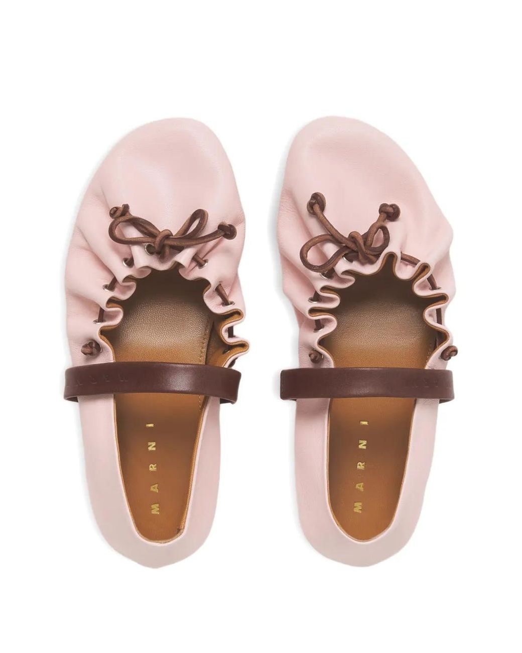 Marni Pink And Leather Mary Jane Soft Ballerina