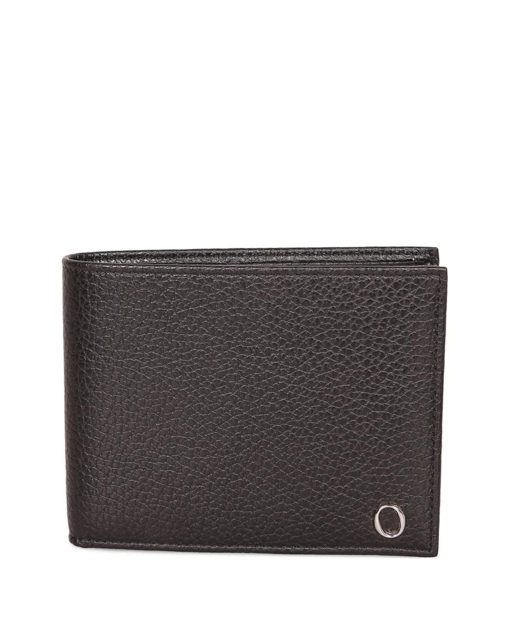 Orciani Gray Micron Logo-Plaque Bifold Wallet for men