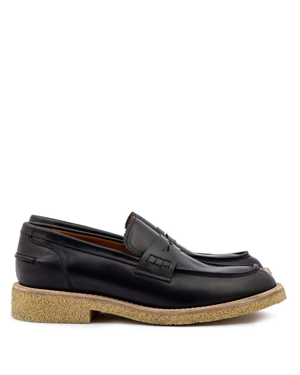 Buttero Black Leather Loafers for men