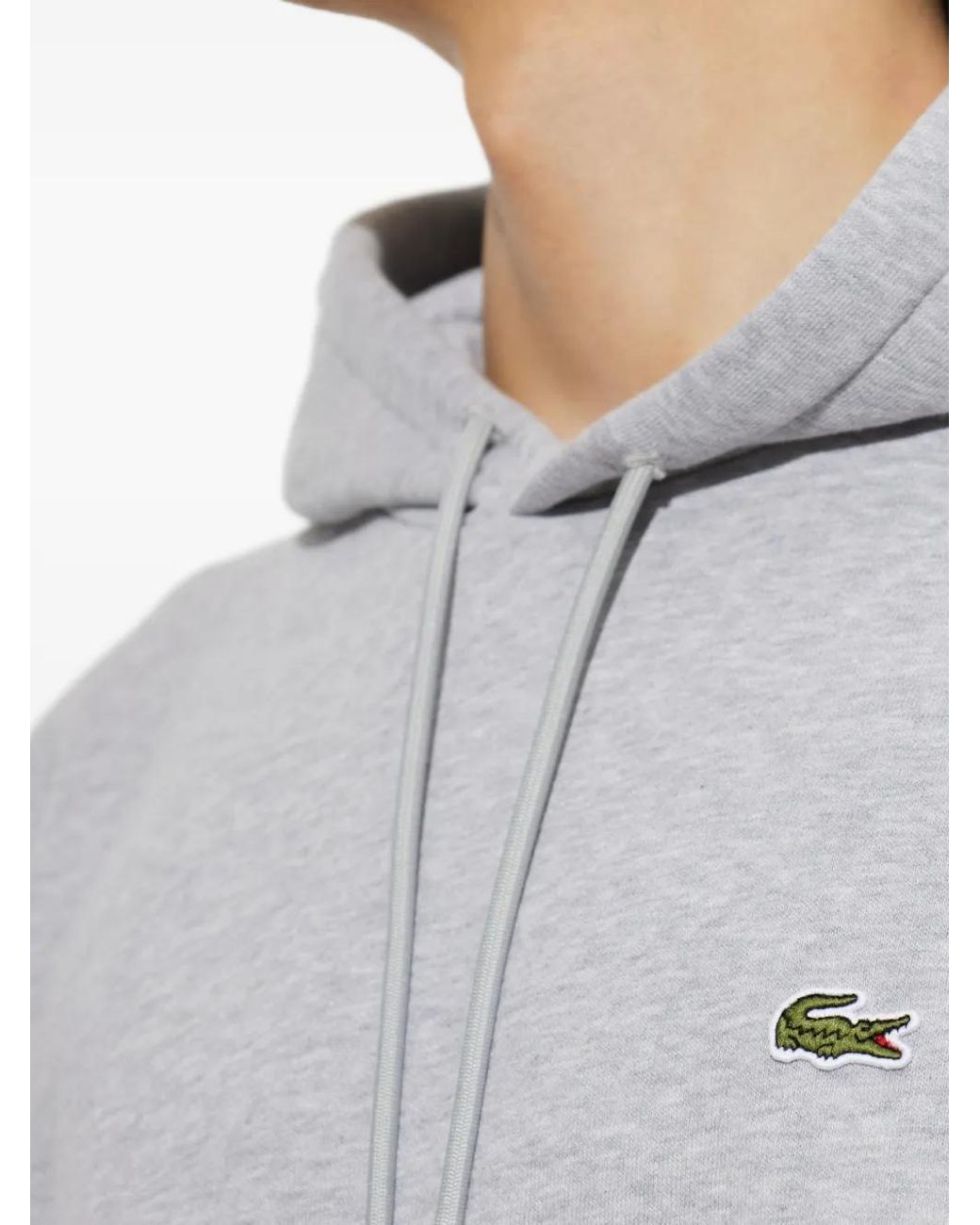 Lacoste Gray Hoodie À Patch Logo for men