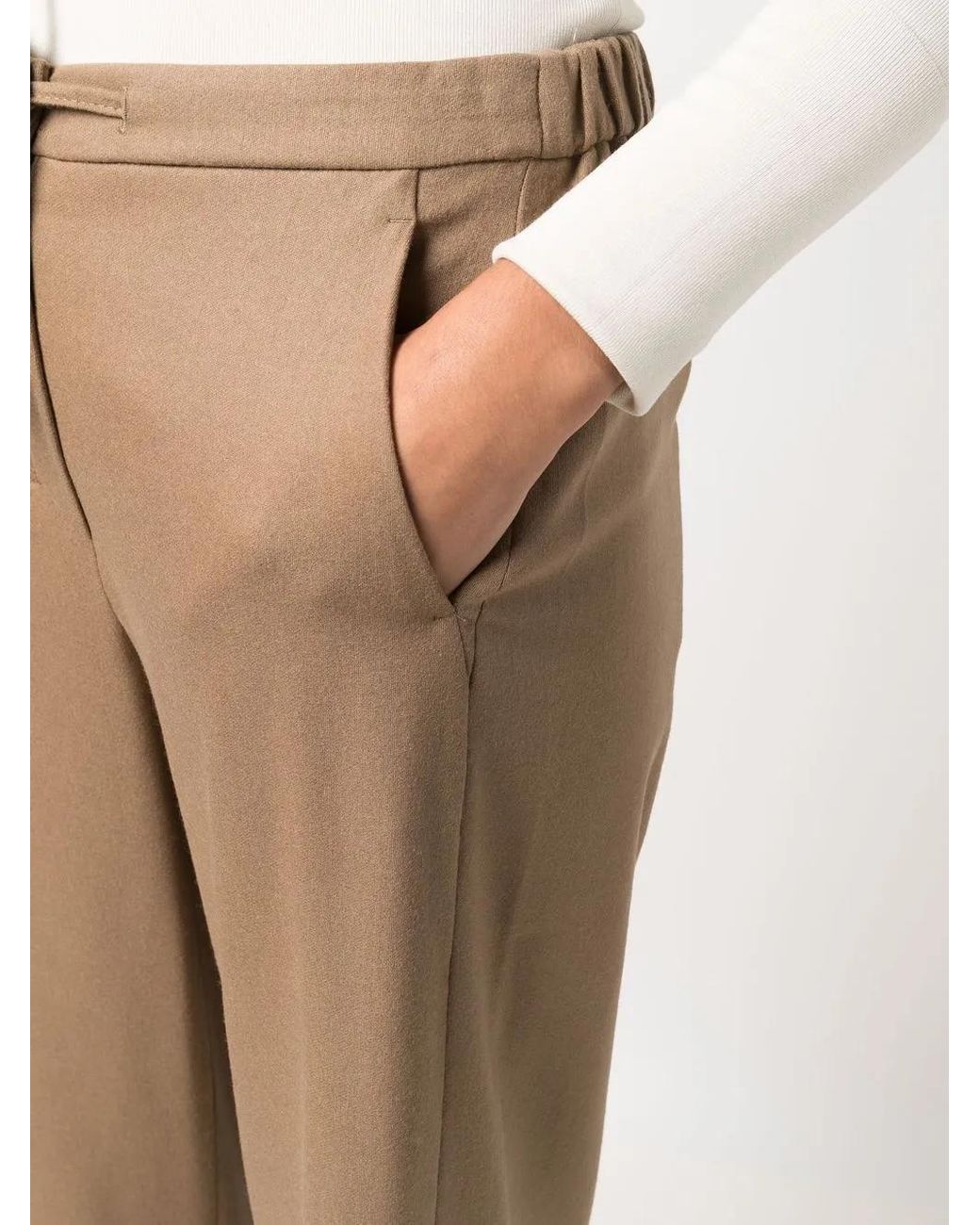 Max Mara Brown Drawstring-Waist Trousers