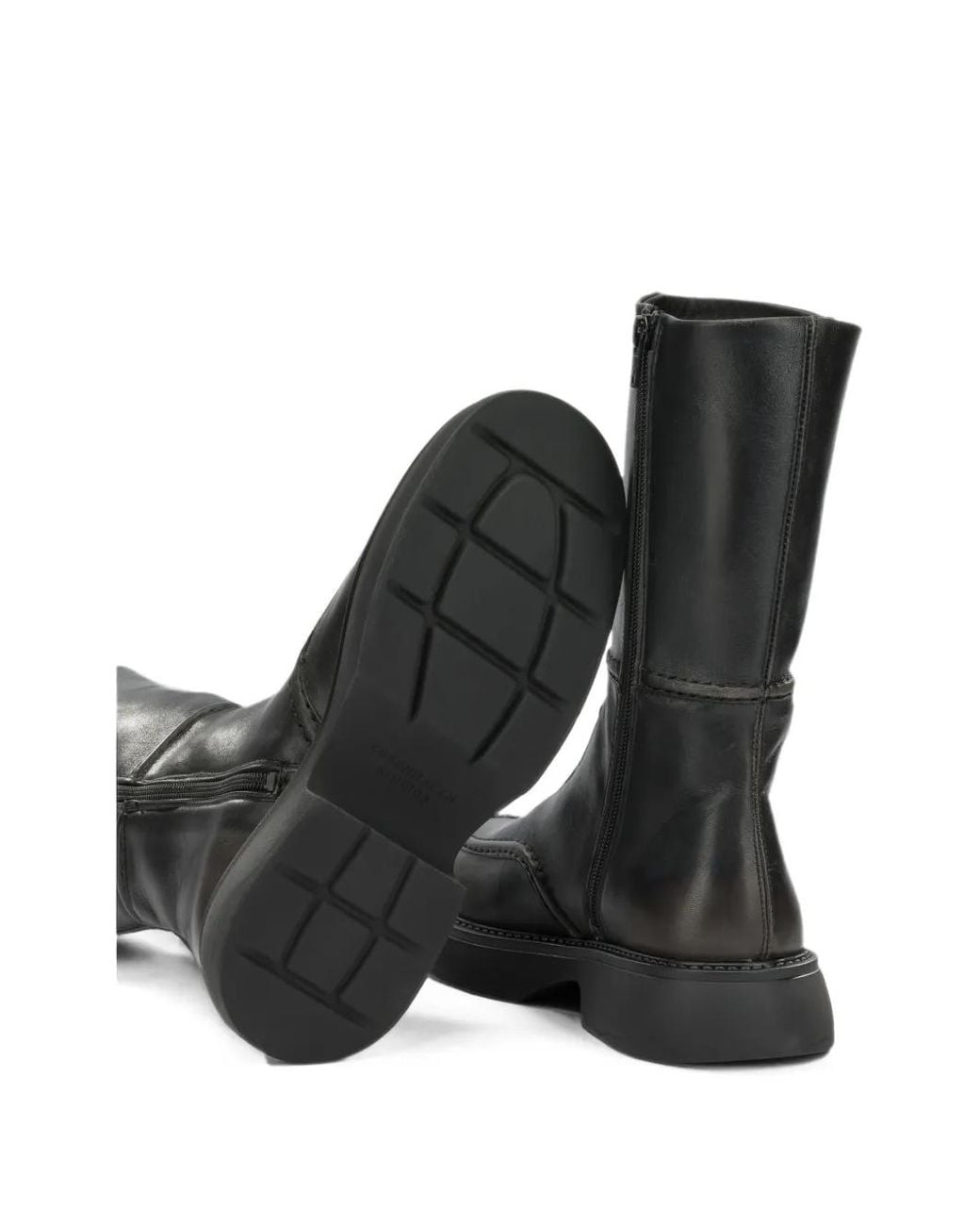 COPENHAGEN Black Vintage Biker Leather Ankle Boots