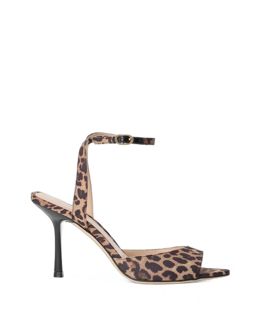 Stuart Weitzman White Lexington Leopard-Print Sandals