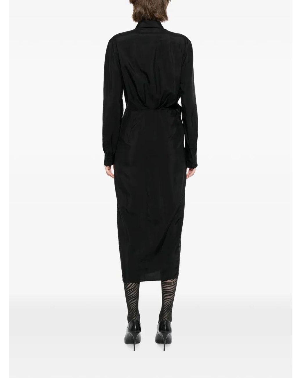 JNBY Black Twist-Detail Long-Sleeve Dress