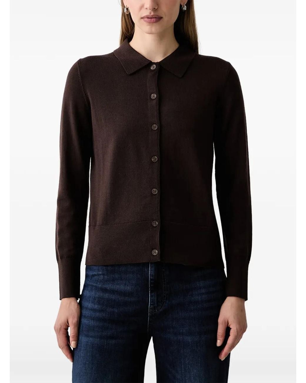 Gant Black Polo-Collar Cardigan