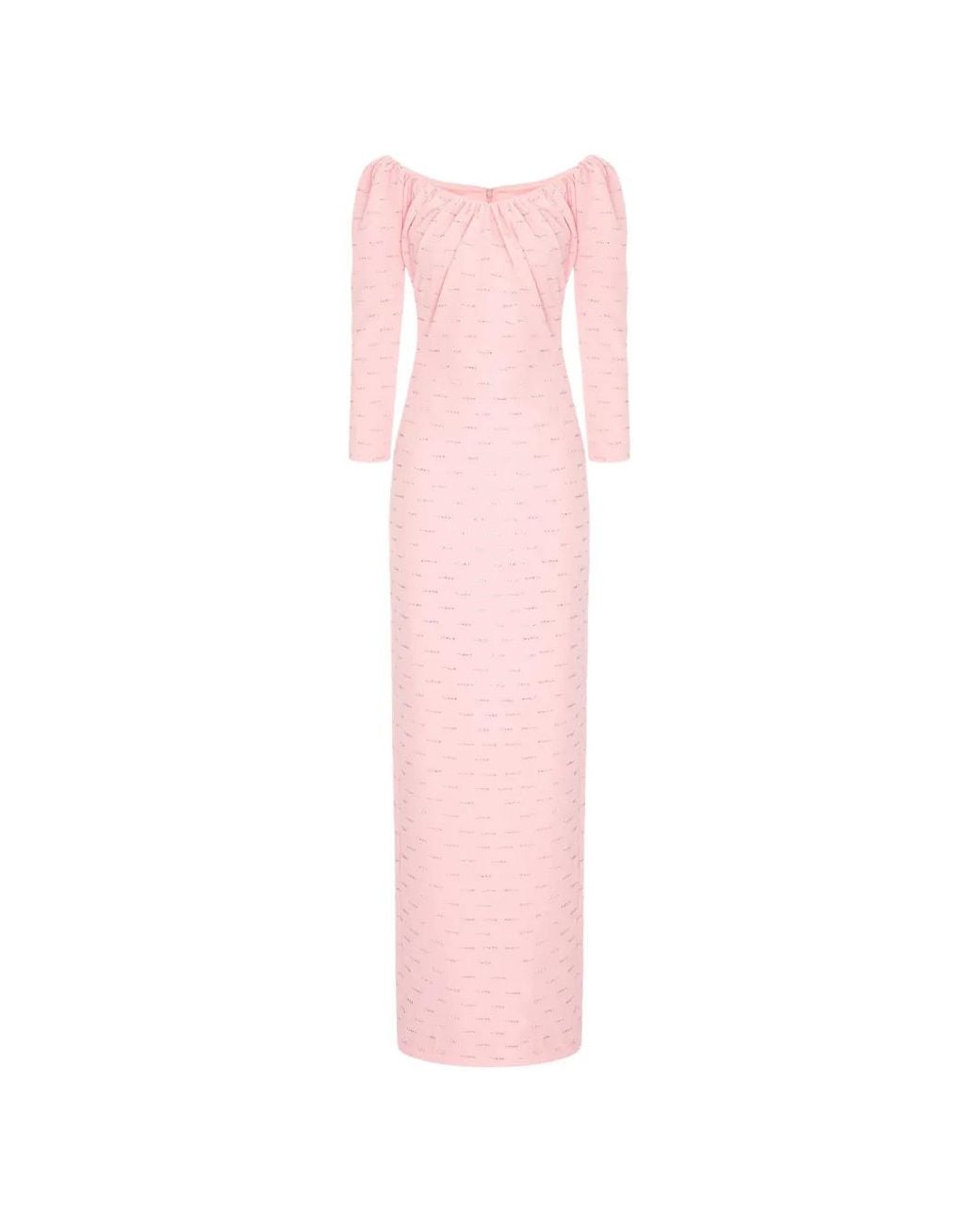 V:PM ATELIER Pink Birgitte Crystal-Embellished Ruched Maxi Dress