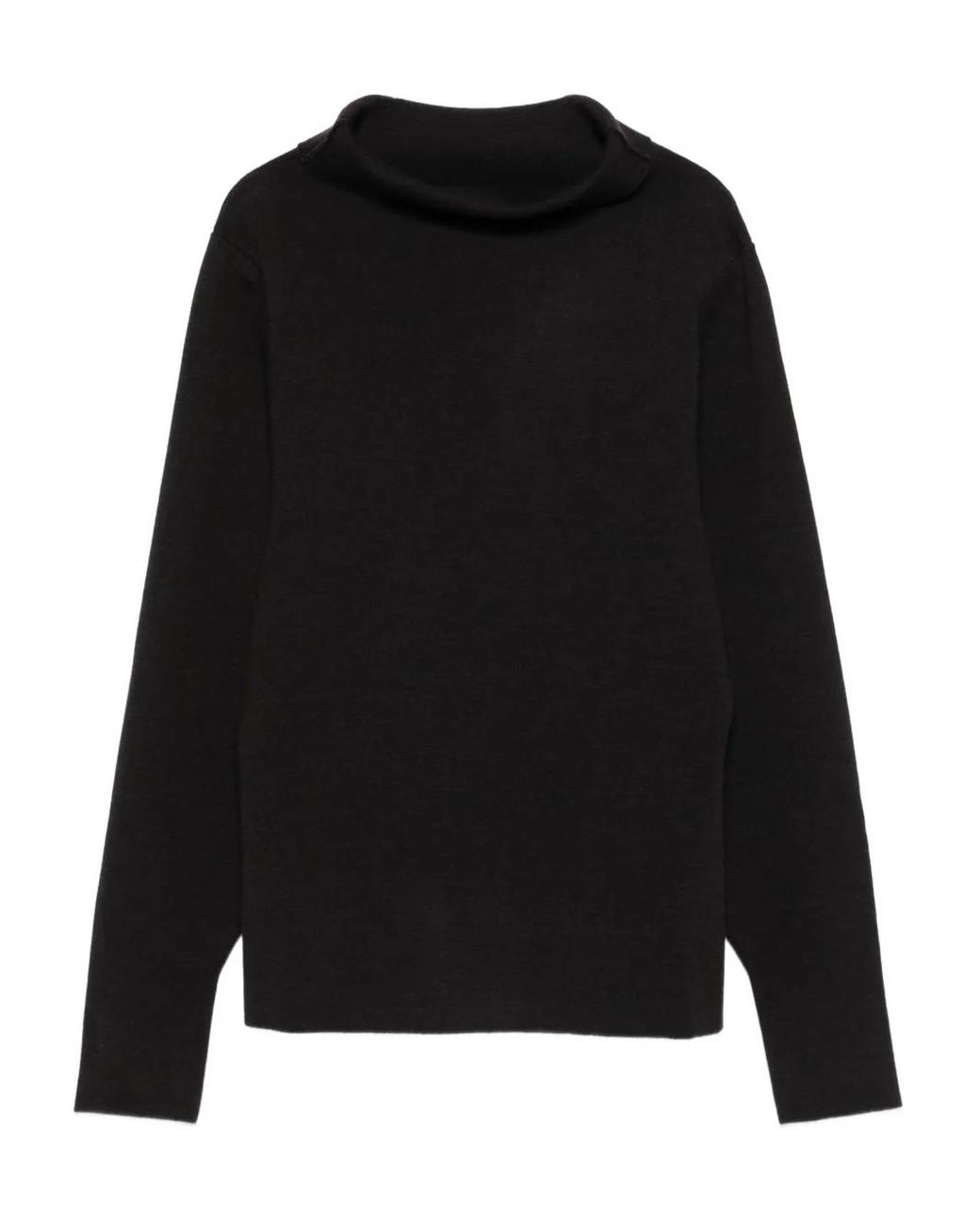 P.A.R.O.S.H. Black High-Neck Long-Sleeve Sweater