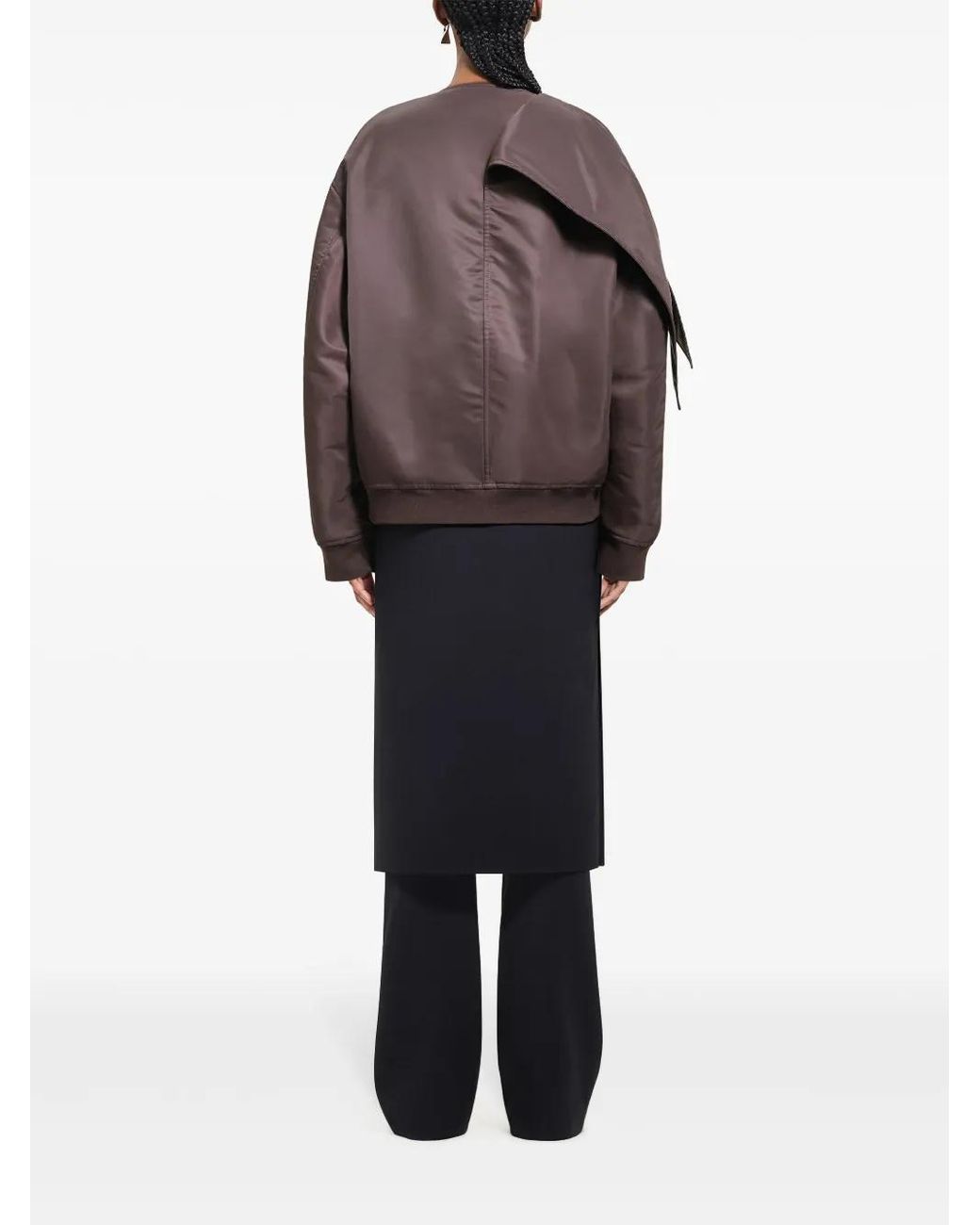 Courreges Brown Nylon Knot Bomber Jacket