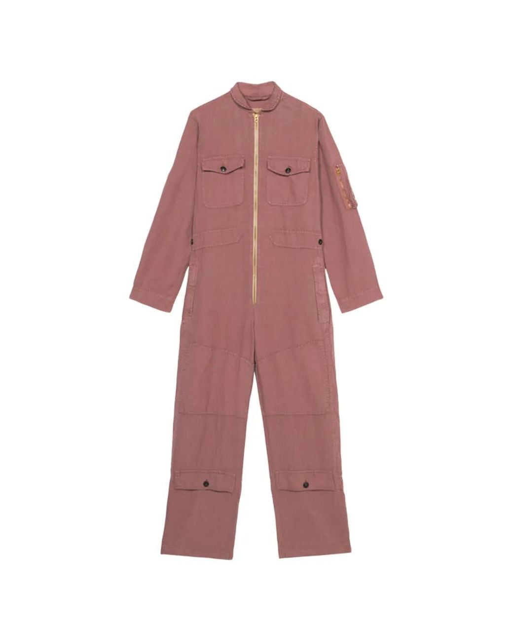 Fortela Red Viola Zip-Up Multi-Pocket Jumpsuit