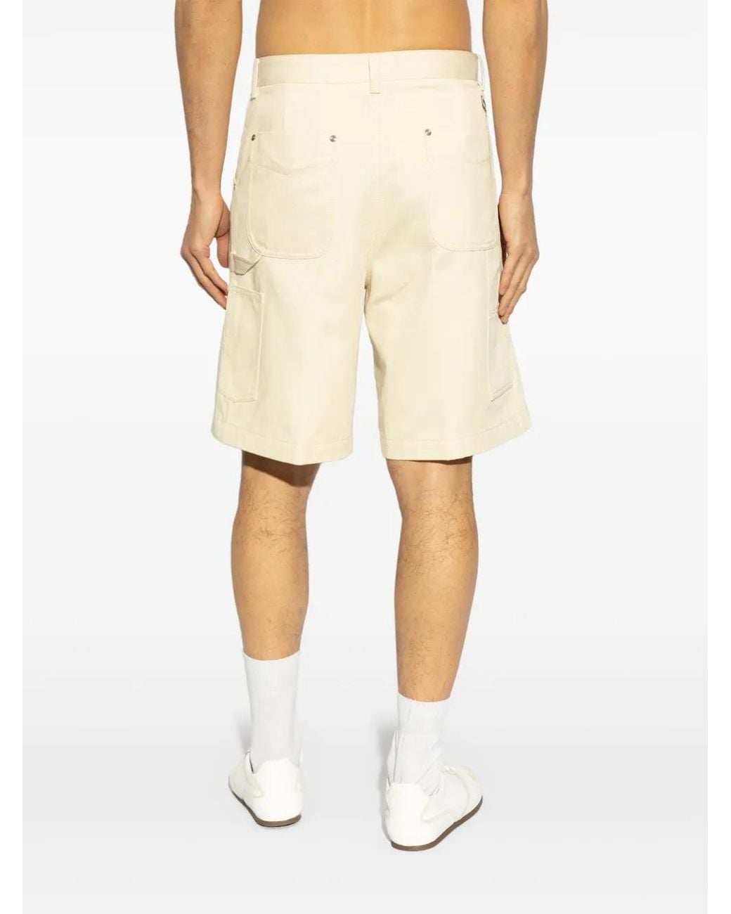 Moncler Natural Cotton Denim Shorts for men