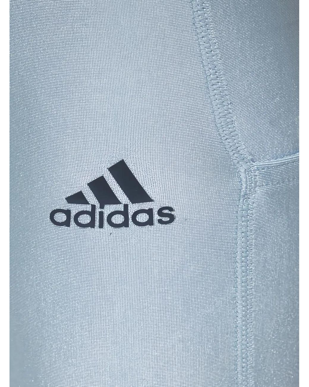 Adidas Blue Logo-Detail Leggings